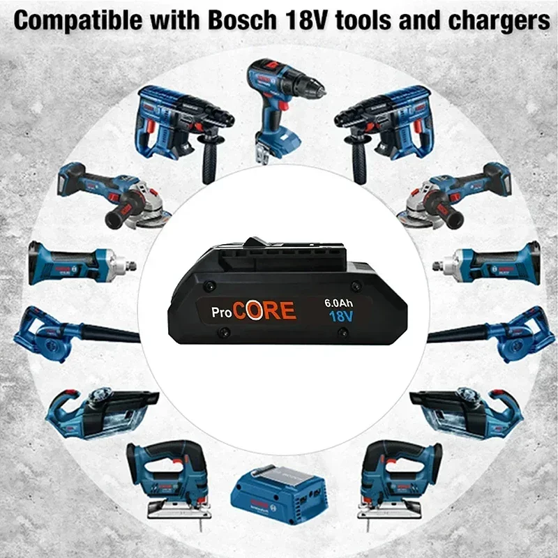 2db 18V 6000ah li-ion Üteg számára bosch procore 1600A016GB 18 Fordulás Minden cordless áram Munkaeszköz Kiütközik, 2100 Dutyi Beépített