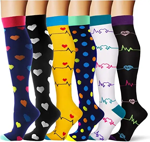 

Compression Socks Knee High Running Sports Socks Pregnant Edema Diabetes Varicose Veins Cycling Stocking 20-30 MmHg