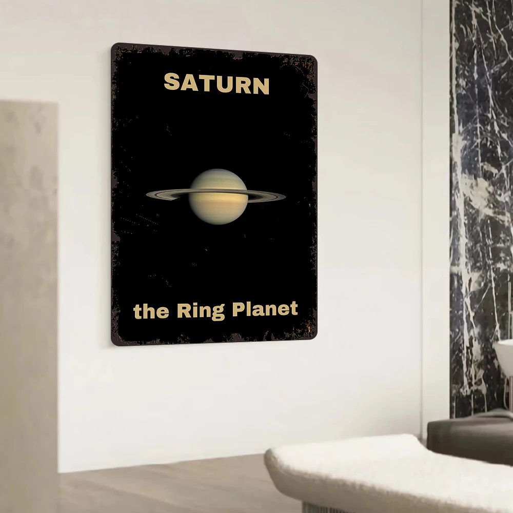 زحل الكوكب الدائري النظام الشمسي الفضاء المعادن جدار ديكور فني للمنزل مكتب غرفة المعيشة الديكور