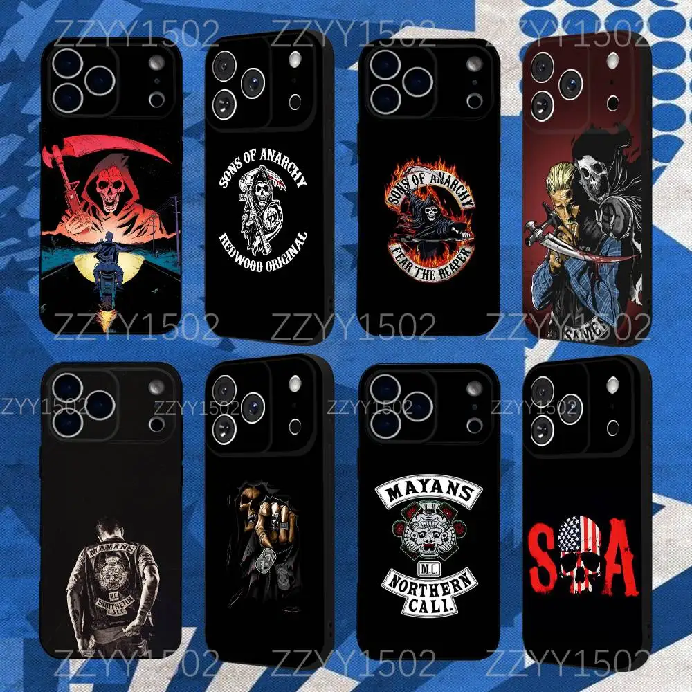 حافظة هاتف S-Sons of A-AnarchyS Mayans لهاتف iPhone 17,16,15,14,13,12,Pro,Max,Plus,E,SE4,Air,Mini Black Funda Shell #1
