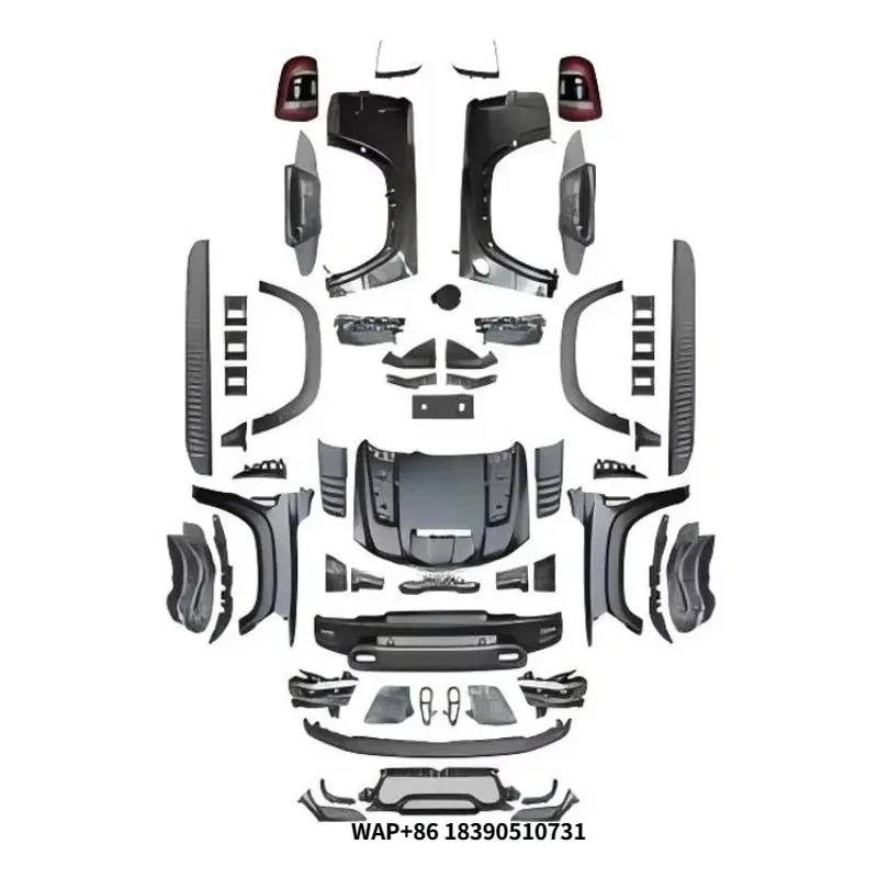 T-Face Front Bumper Assembly Headlights Taillights Upgraded Simplified for Dodge RAM 1500 2019-2023 BodyKit to TRX
