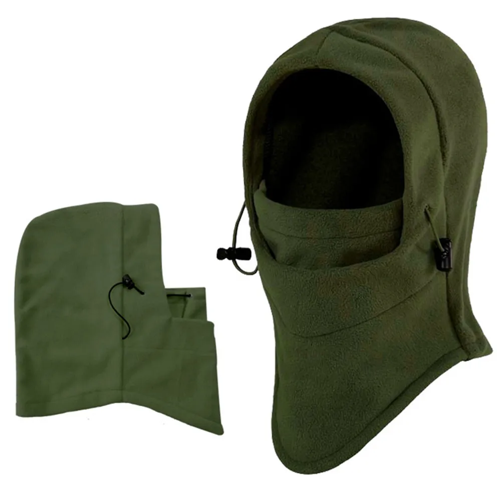 6 in 1 Thermal Warm Balaclava Full Face Hat Neck Warmer Windproof Breathable Adjustable Outdoor Winter Sports Ski Bike Army