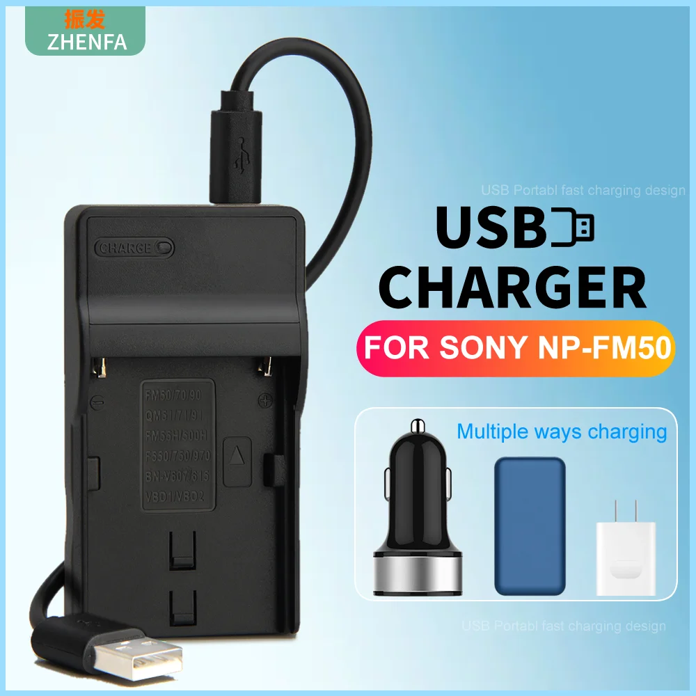 NP-FM30 NP-FM50 Battery Charger for SONY DSC F707 F717 F828 S30 S50 S70 S75 S85 R1 DSLR-A100 BC-VM50 BC-VM10 BC-V615