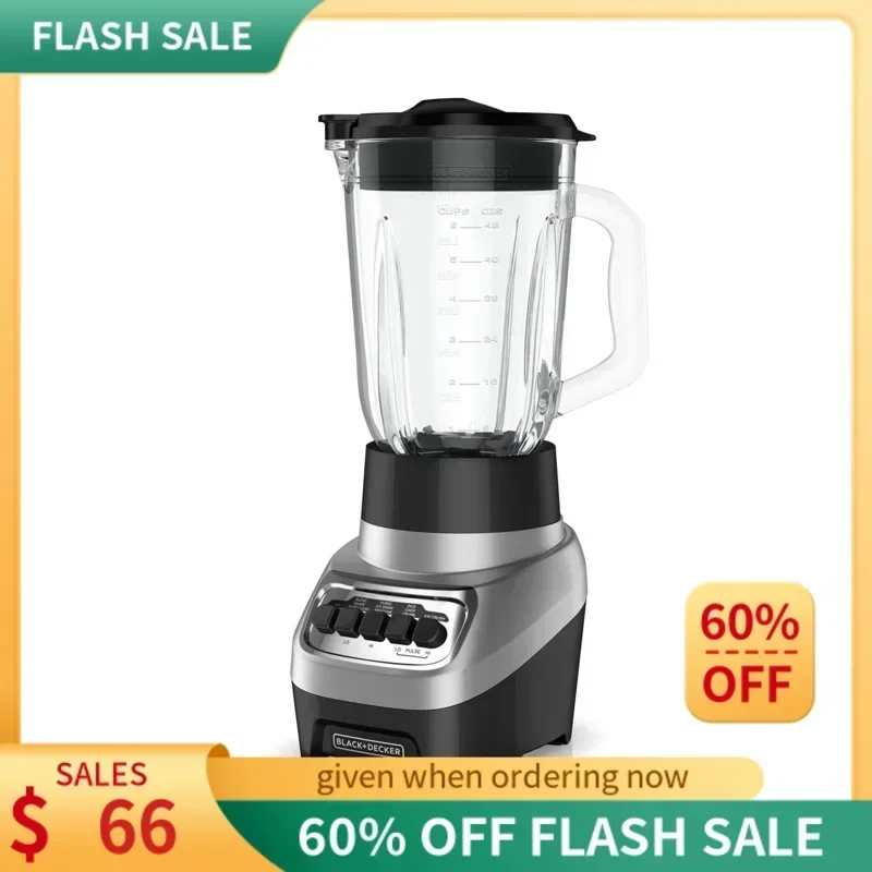 

QWQJQWBlack Decker powercrush multi-function blender with 6-cup glass jar,4 speed settings,Silver