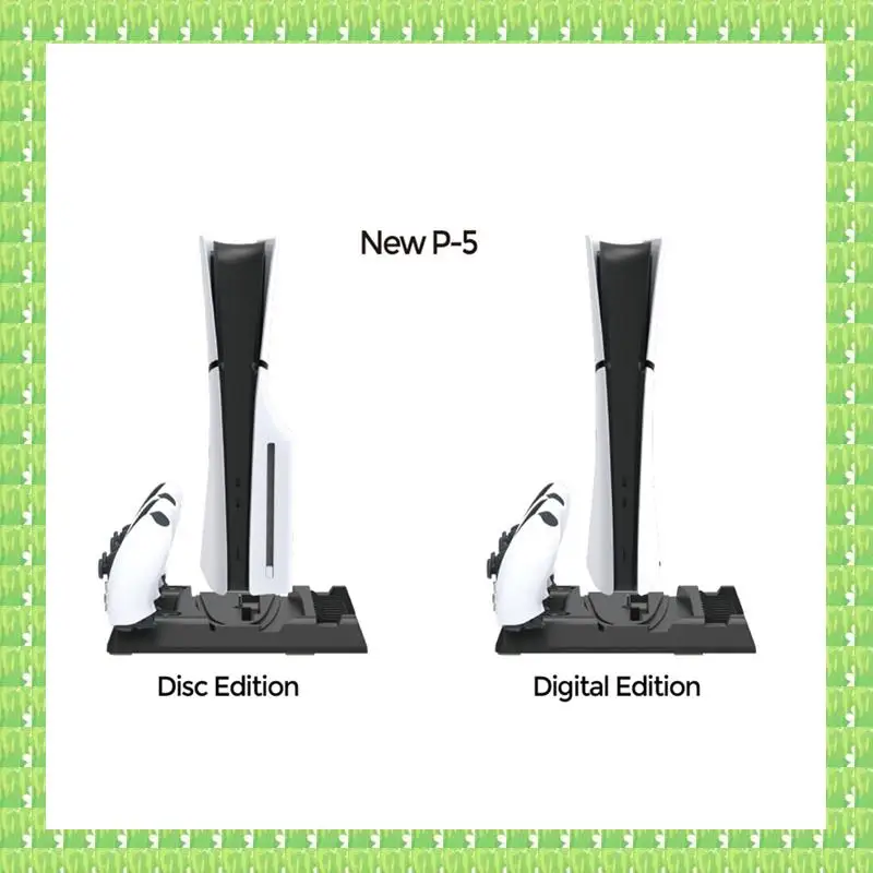 

For PS5 Slim Vertical Cooling Stand With Dual Controller Charger Black ABS+Hardware Base Plate For PS5 Consoles Accessories