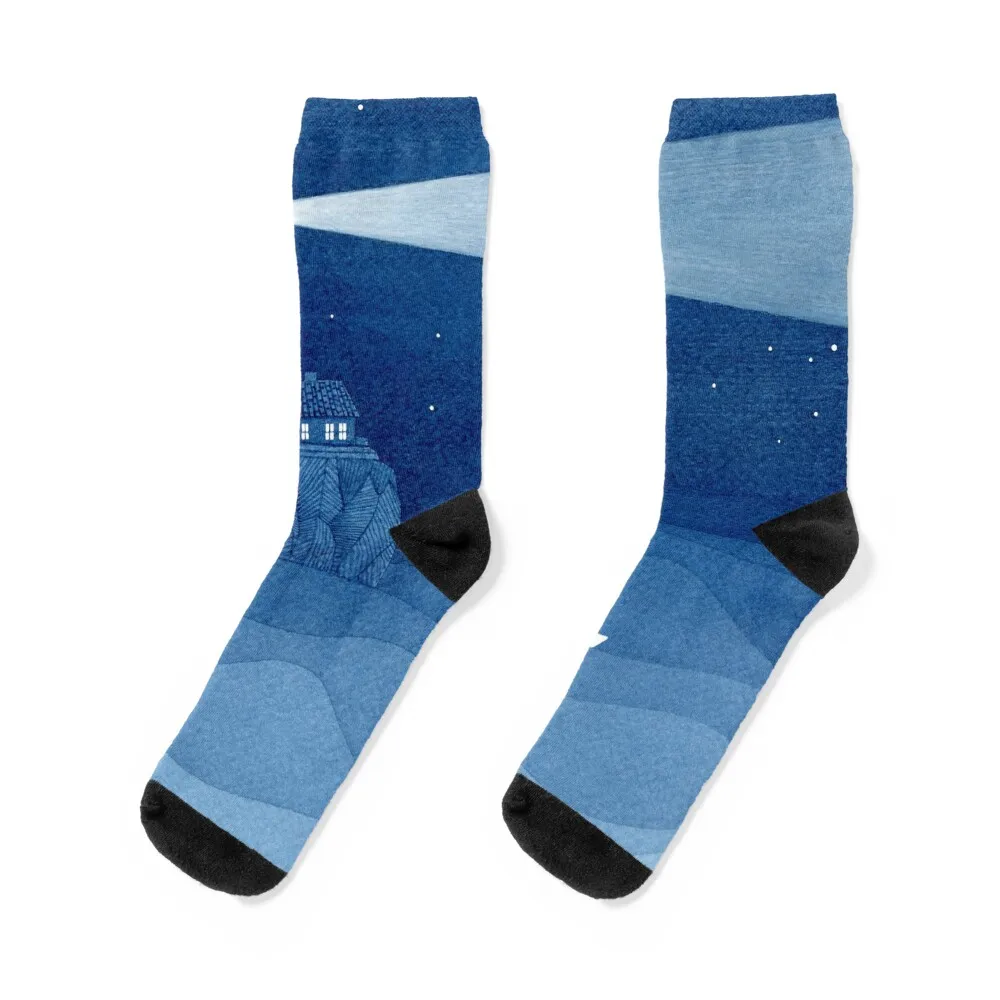 

Lighthouse, small house & paperboat Socks gift christmas gifts Men's Socks Women's
