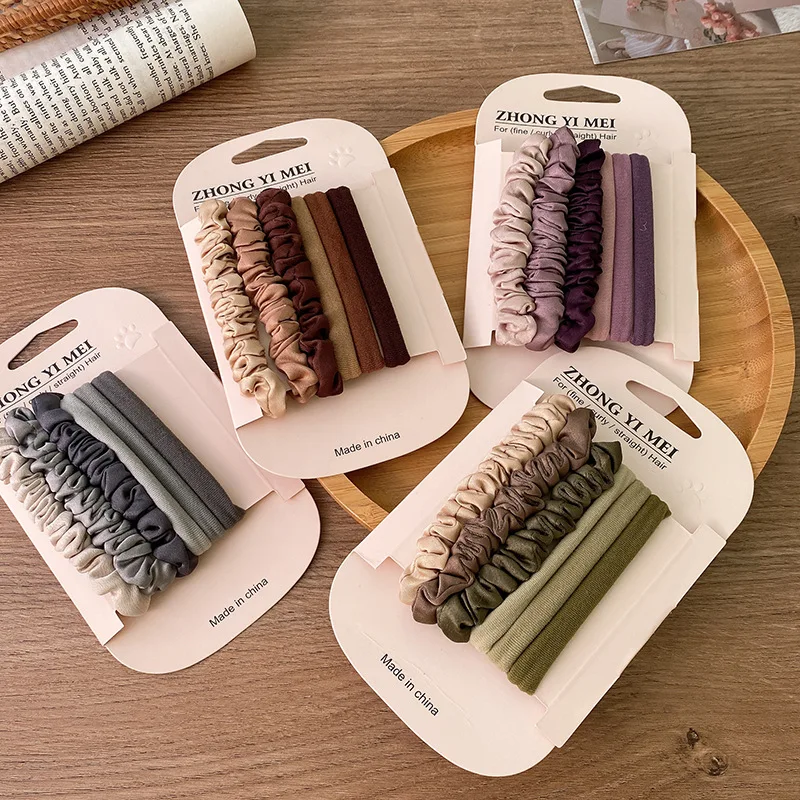 6pcs-set Fashion Simple Hair Tie Sets Elegant Versatile Hair Accessories for Women Daily Commute Use Household Goods