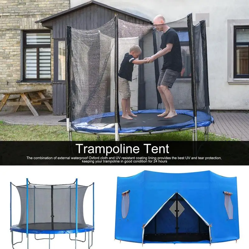 

14ft Foldable Round Trampoline Shade Top Cover Trampoline Tent Cover Trampoline Sunshade Sun Protection Trampoline Accessories