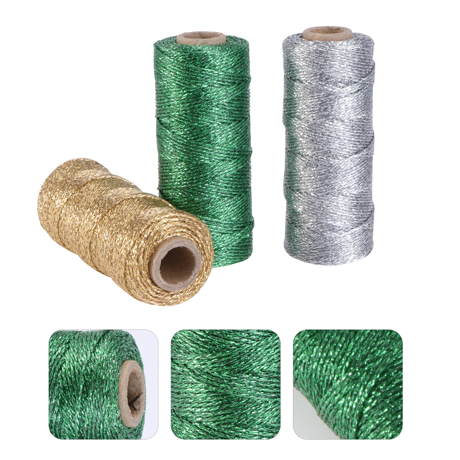 

3 Pcs Bundle Rope Christmas Gift Wrapping Twine Decorations Garland Wreath Cotton Cord Xmas Thread Ribbons