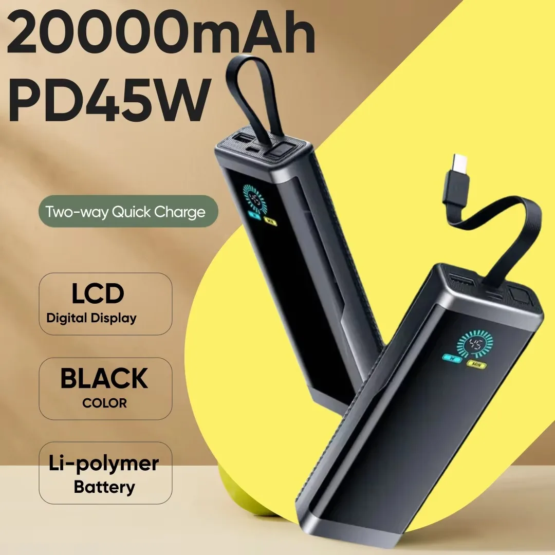 60000mAh PD45W Power Bank Fast Charging Portable Charger Large Capacity External Battery for iPhone Xiaomi Laptop