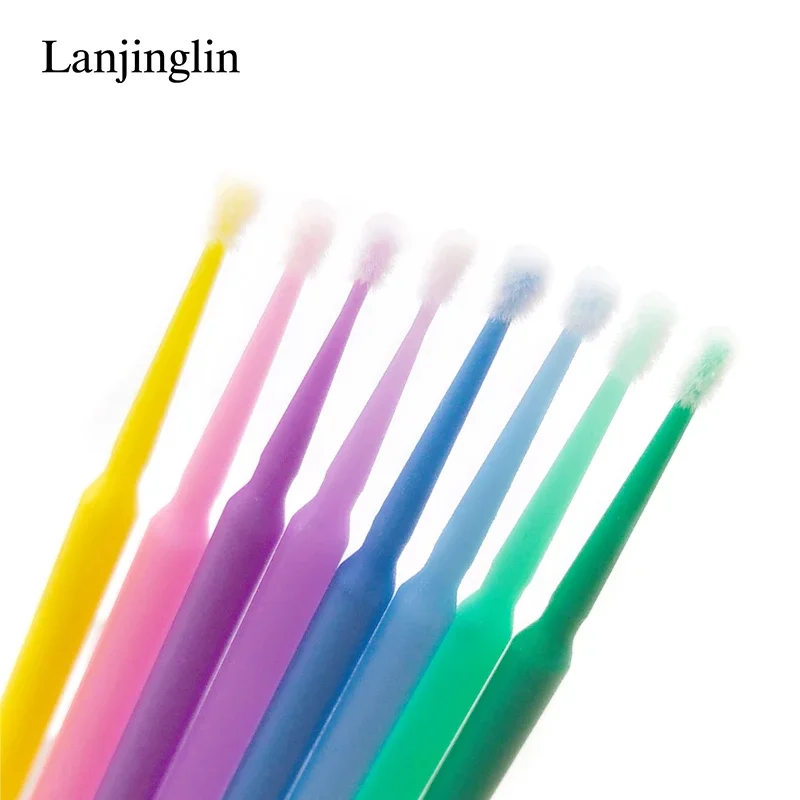 100/200pcs Eyelash Cleaning Brush Lash Extension Micro Cotton Swab Eyelashes Microbrush Beauty Makeup Clean Remover Tools