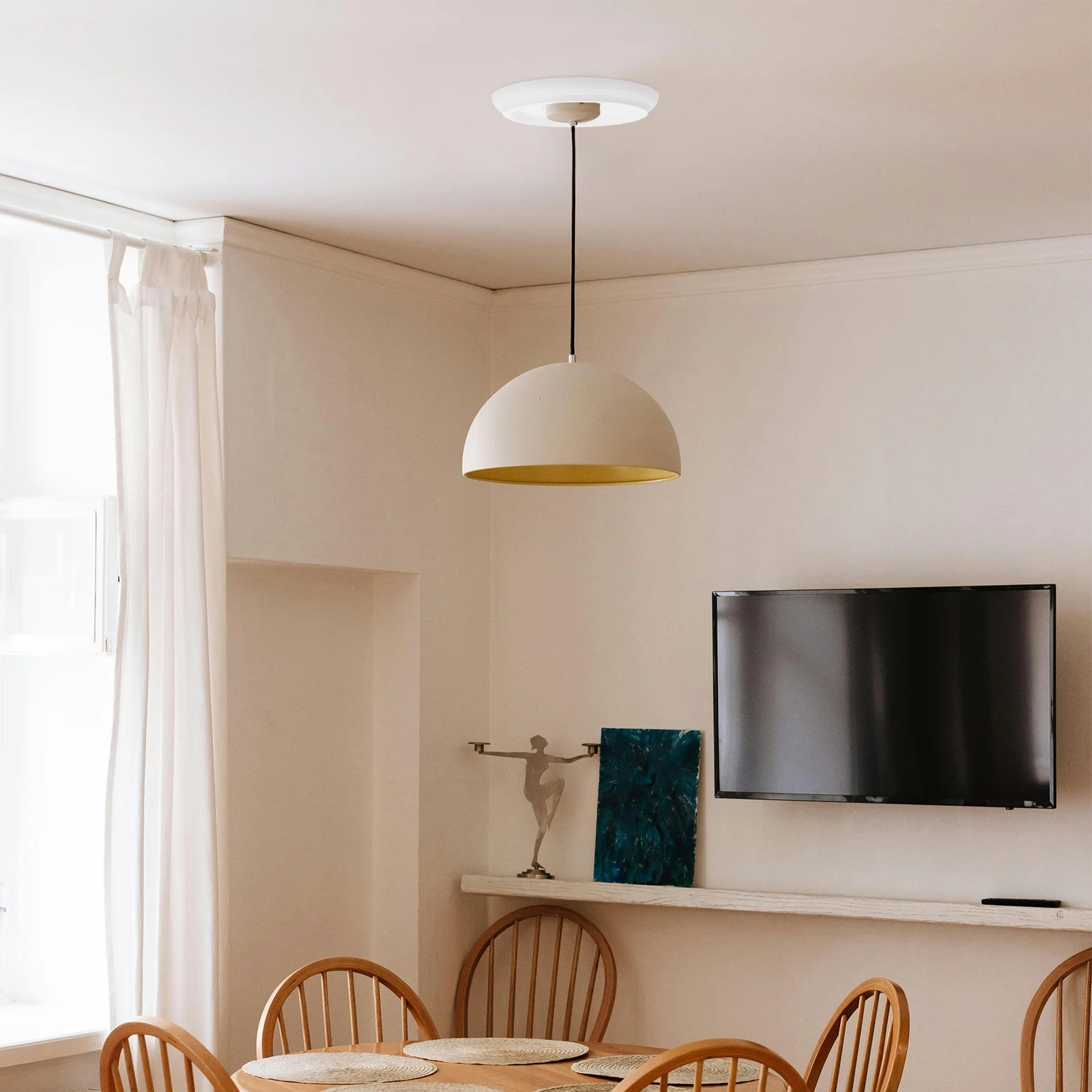 

2Pcs Round Ceiling Medallion Lamp Base Easy Install Modern Flat Light Fixture Indoor Decorative Ceiling Medal Flat Light Fixture