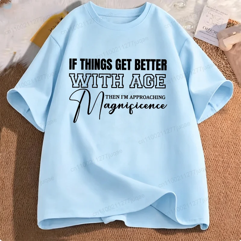 T-shirt for Men Things Get Better with Age T Shirt Men Tops Oversize Clothes Retirement Aging Humor Fashion Trend Tshirt Gifts