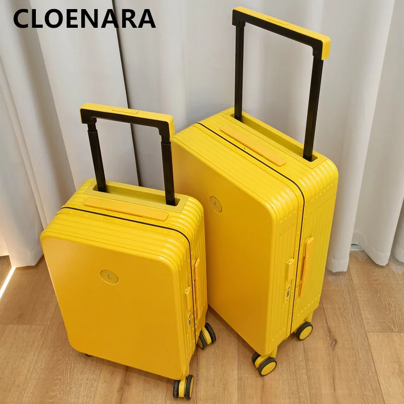 COLENARA 20 "24" 26 "29 Inch De Nieuwe Koffer Universele Aluminium Frame Trolley Case met Draagbare Boarding Code Box Rolling Bagage