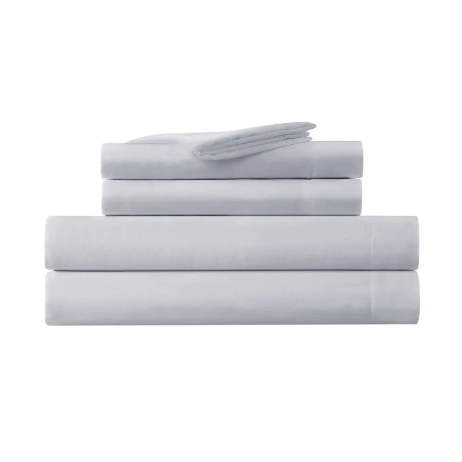 Supersoft Cooling Bed Set 7 Piece Reversible Bedding Comforter and Solid Sheet Set Queen Micro Chip Grey - view 3