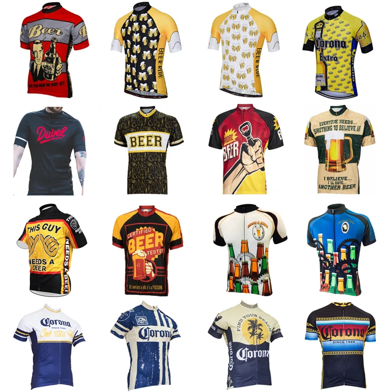 17 Models Beer Cycling Jersey Spain Bike Clothing Belgium Bicycle Wear Short Sleeve Customizable Arbitrary Choice