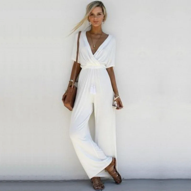 

Fashionable New Solid Color Jumpsuit Casual Short Sleeved Jumpsuit Spring/summer Commuting Women's Clothing