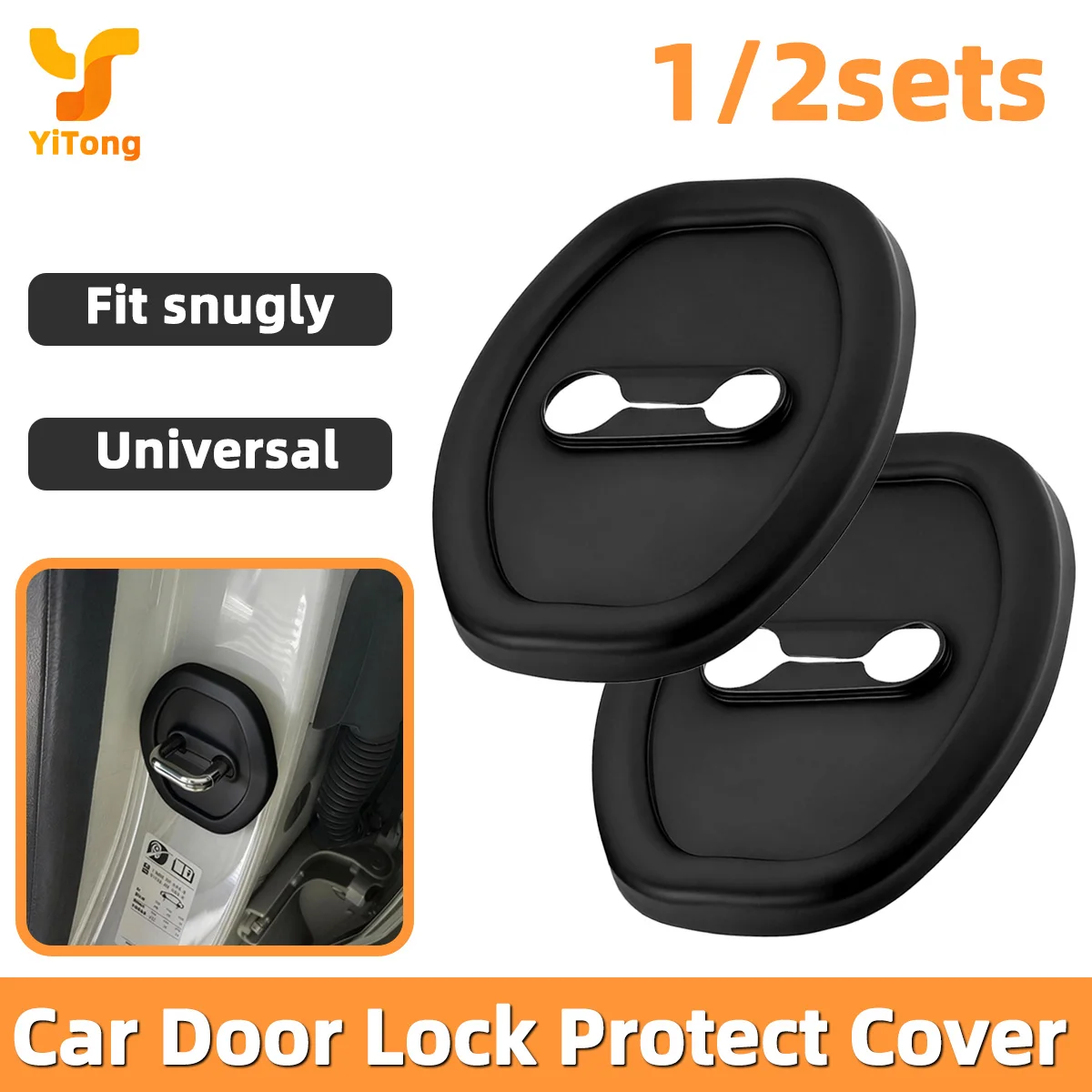 Yitong 1/2Set Silicone Car Door Lock Protector Cover Anti Shock Anti Rust Silent Door Lock Buffer Pad Auto Interior Accessories