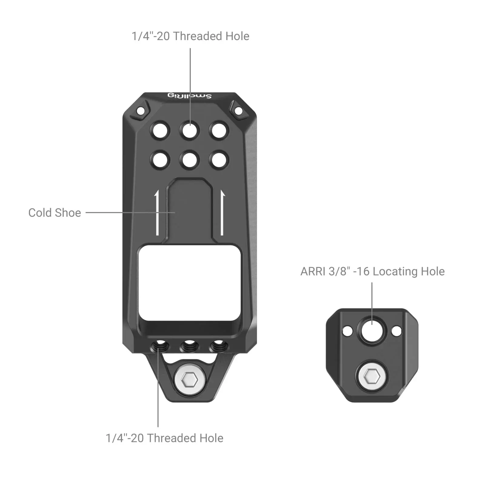 SmallRig Top Plate for Sony FX30 / FX3 XLR Unit to Protect for Sony FX3 XLR Handle with 1/4\'\' Threaded Holes Cold Shoe MD3990