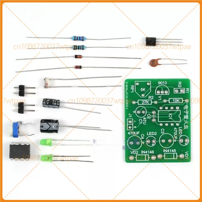 5pcs For Firefly‑simulated Light‑control LED Flash DIY Kit, Electronic Welding Training Loose‑Parts