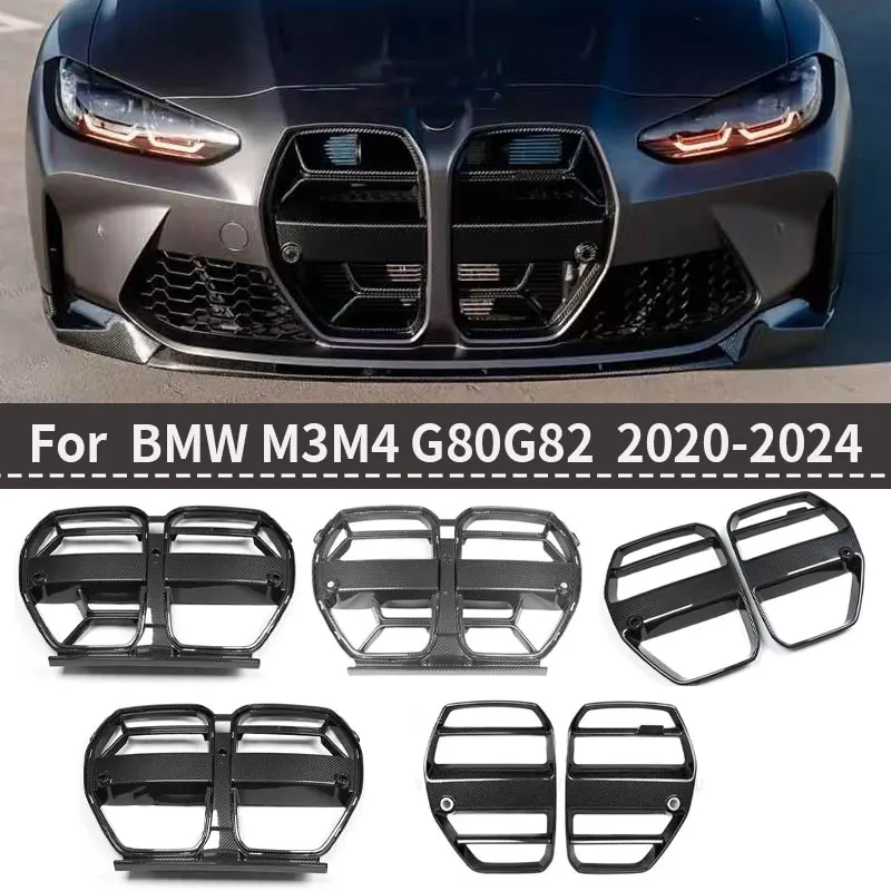 For BMW G80 G82 Dry Carbon Fiber Front Bumper Grille Air Intake Mesh CSL V ST Style Front Air Inlet Grille