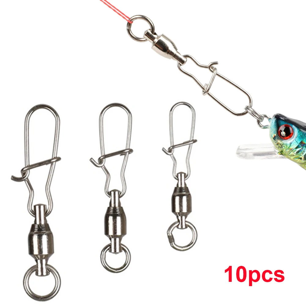 Hook Fishing Accessories High Strength Rolling Swivel Link Fishing Line Connector Ball Bearing Interlock Snap Fishing Swivels