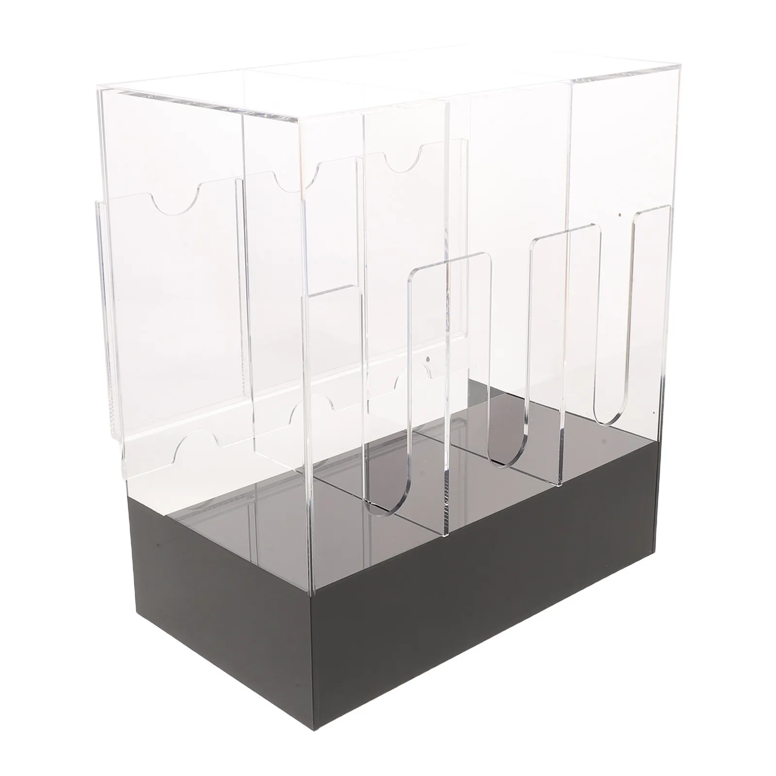 3 Slots Clear Acrylic Trading Card Storage Box Booster Organizer Black Base Store Counter Display Game Card Holder Organizer