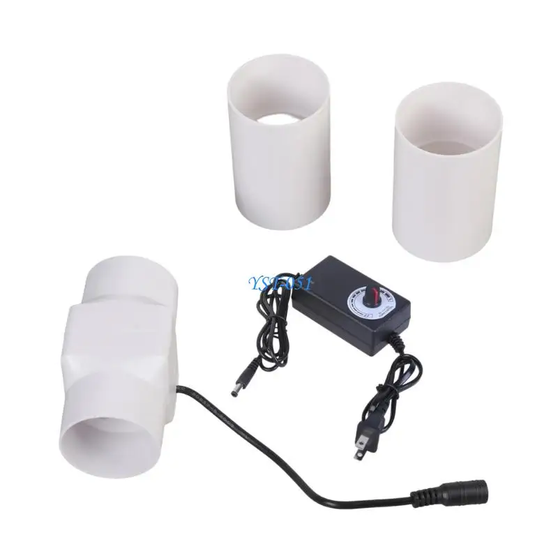 E15A PVC Inline Duct Fan 12V Ventilation Boosters with Changeable Speed Control for Attic Kitchen Basement Airflows