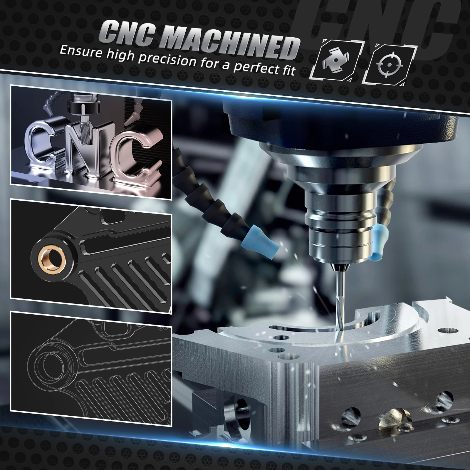 NICECNC Für Stark Varg EX MX 2024-2025 Elektrisches Motorrad Hinterer Bremsscheibenschutz & Hinterer Hauptbremszylinder-Schutz aus Aluminium – Detail 6