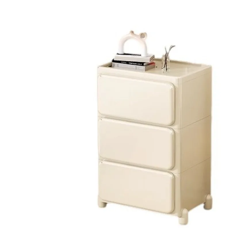 

Прикроватная тумбочка для дома, простая, с отсеками для хранения мелочей, в кремовом стиле, современная, практичная, легкая роскошь, усовершенствованный дизайн, для спальни