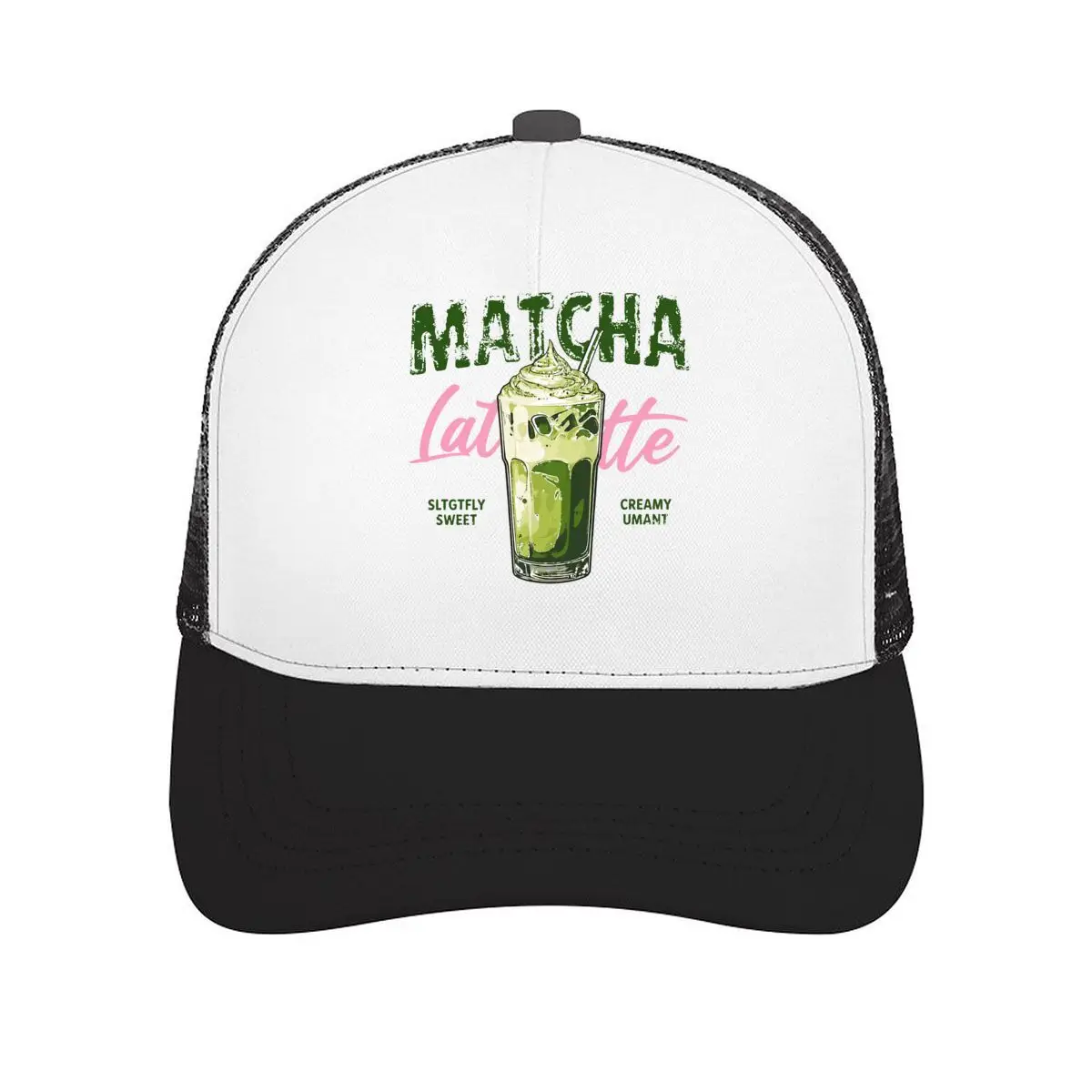 Matcha Latte Sweet Creamy Umami Iced Drink Mesh Baseball Cap Casual Hat For Womens Unisex Female