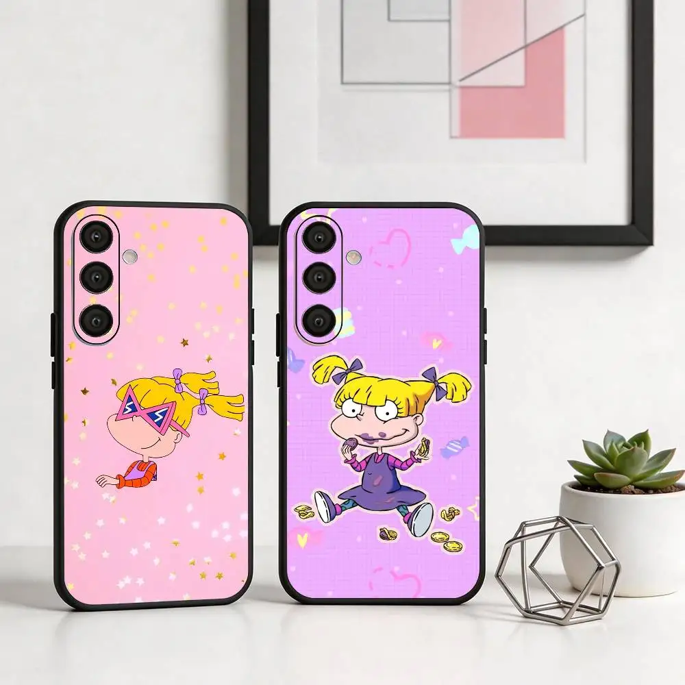 

Rugrat C-Chuckie A-AngelicaS Phone Case For Samsung A73,72,71,53,52,51,22,91,80, Soft Black Cover
