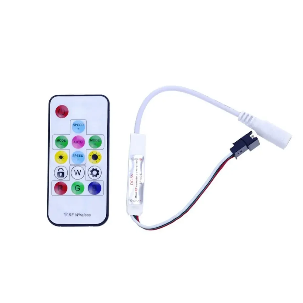 1 pcs SP103E DC5V/12v WS2801 WS2812B DC12V 2811 Mini Digital RGB LED Strip Controller 14Key RF Wireless Remote 2048Pixels LED