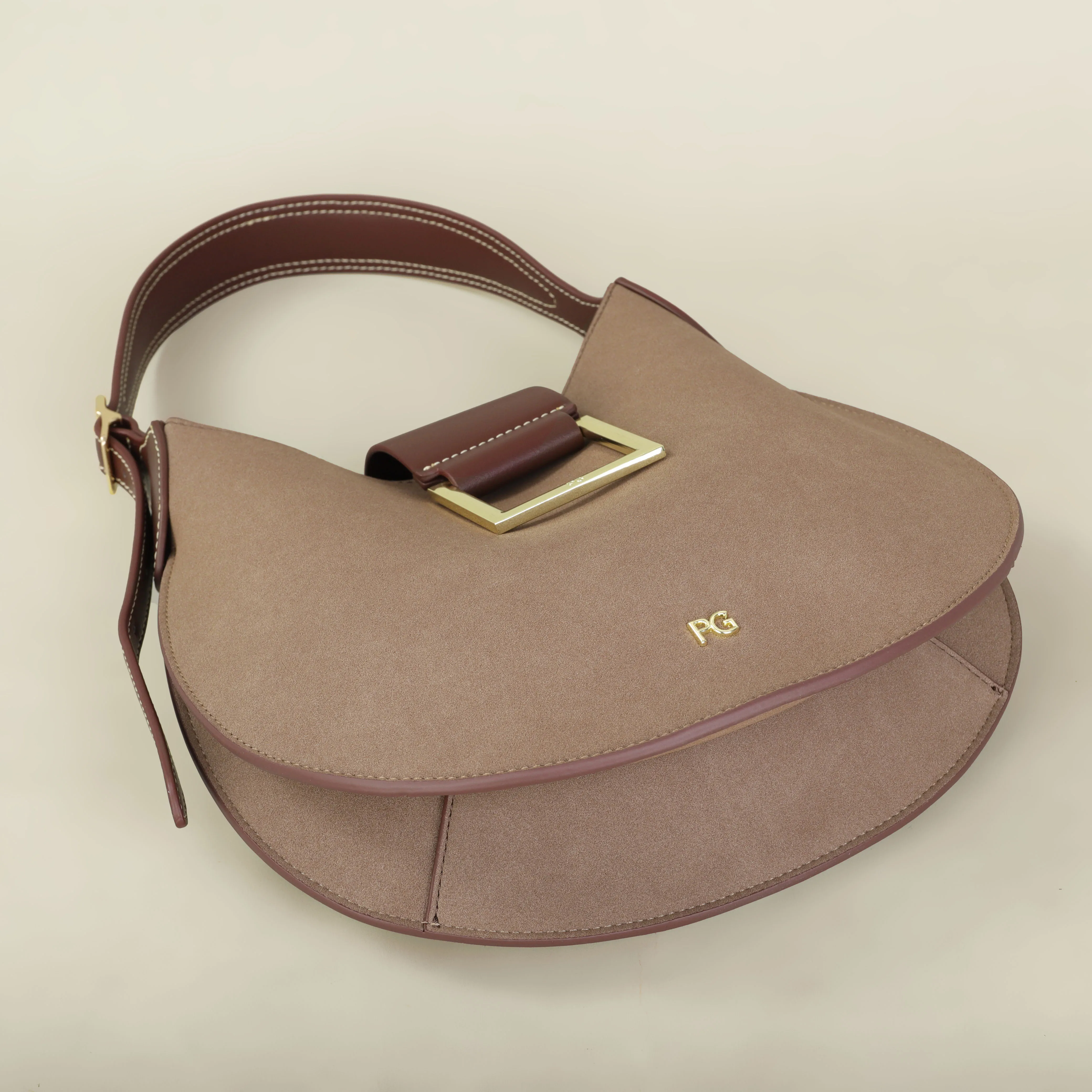 PG Fashion Unterbeintasche Klassisches Design Hochwertige Minimalistische Elegante Damen-Handtasche in Knödelform Ausverkauf – Detail 19