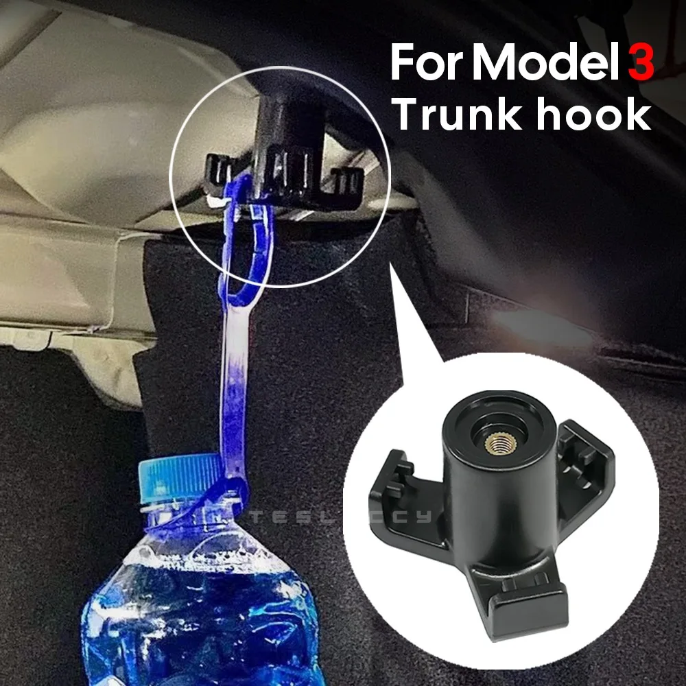 For Tesla Model 3 / New Model 3 Highland 2024 Trunk Hook Grocery Bag Hook Car Pendant Accessories Luggage Compartment Glove