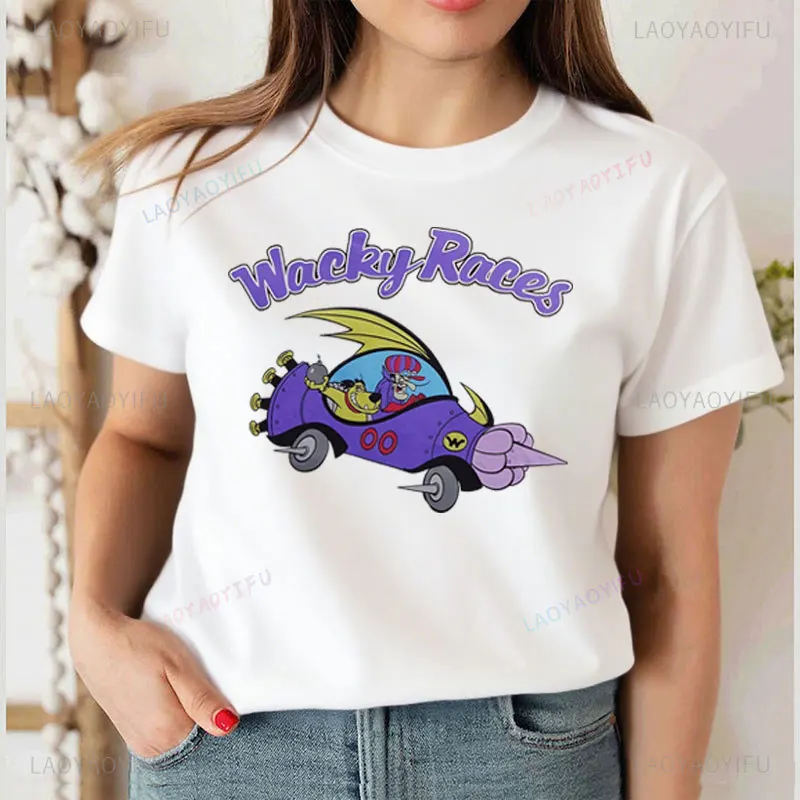 Adventure Time But It's Wacky Races Muttley Dog T-Shirt Vintage TV-Serie Lustiges Cartoon-gedrucktes T-Shirt Top Kawaii Comic Niedlicher Hund
