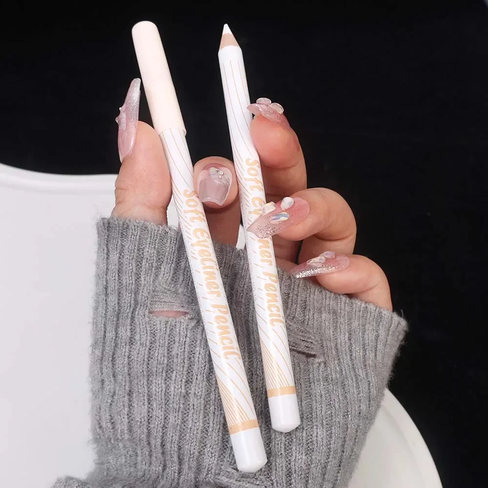 5 Stuks Waterdichte Witte Eyeliner Gel Potlood Make-Up Glad Gemakkelijk Te Dragen Fleuren Ooghoek Blijvende Matte Ogen Liner Pen Cosmetica