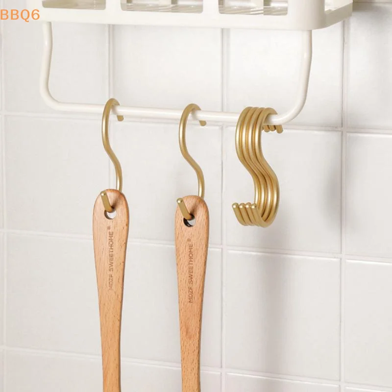*6Pcs Aluminium Alloy S Shape Hooks Practical Kitchen Railing Hanger Hook Clasp Holder Hooks For Hanging Clothes Handbag