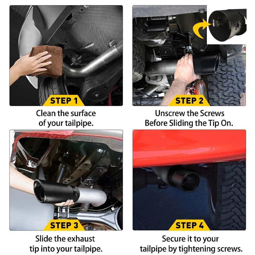 Tail Throat Tailpipe Black Car Oval Rear Exhaust Car Exhaust Muffler Tip Aluminum Alloy Tail Pipe Muffler Car Modification Parts