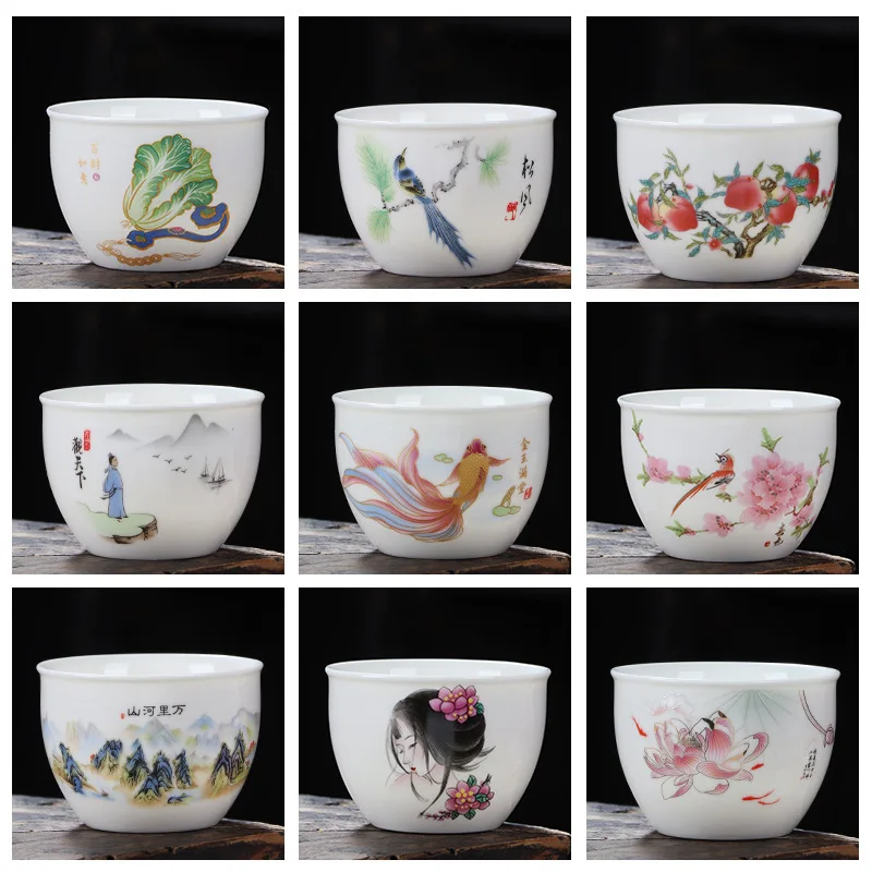 Jade Porcelain Tea Cup Kung Fu Tea Tasting Cup Household Water Cup