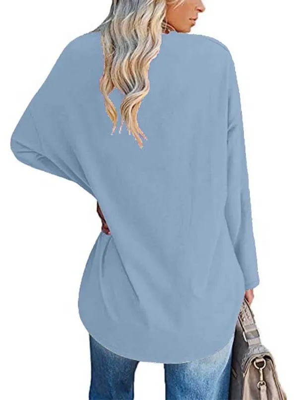 Cseta Hoada Informal de Manga Larga para Mujer, Otoño Invierno, Moda, Cuello en V, Estampado de Corazón, Talla ande, R...