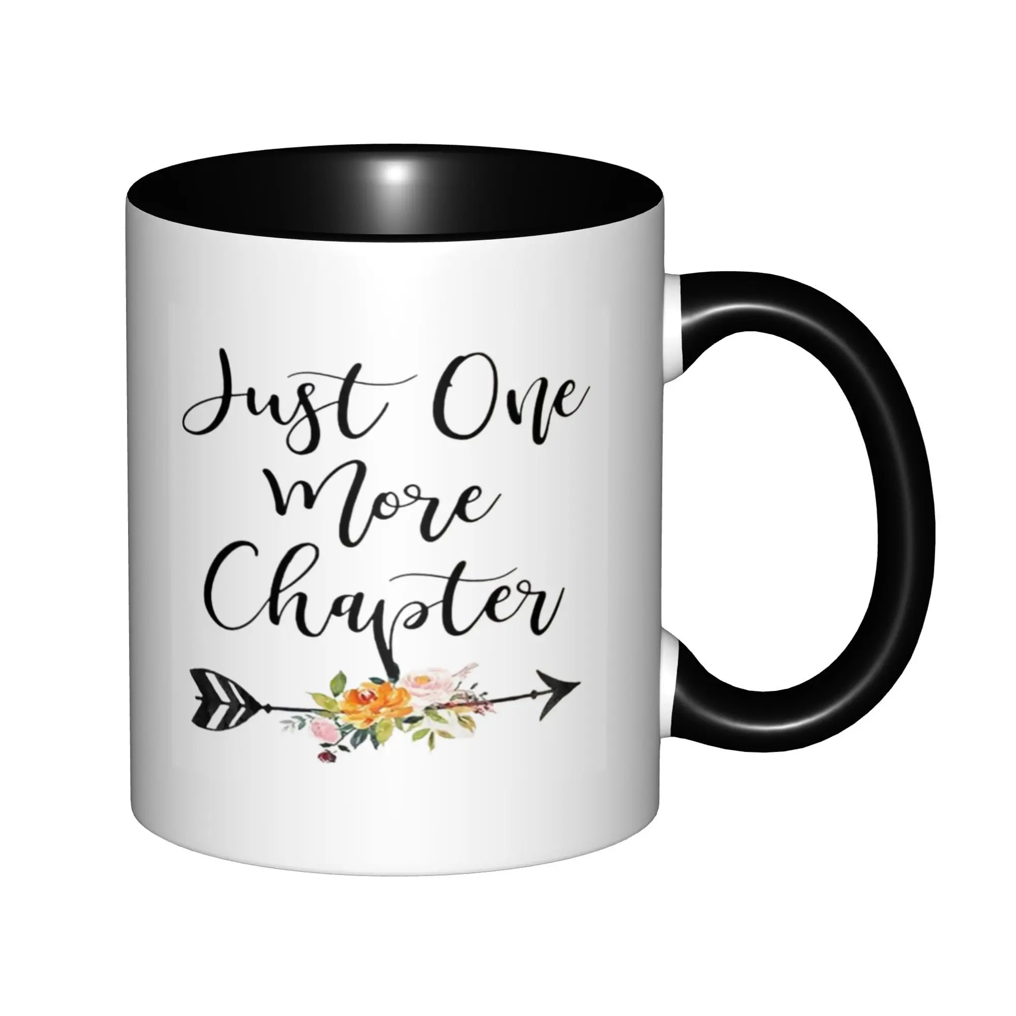 

Just One More Chapter Mug - Book Lover Mugs With Black Handle Birthday Coffee Mugs Ceramic Tea Cups 11oz ,