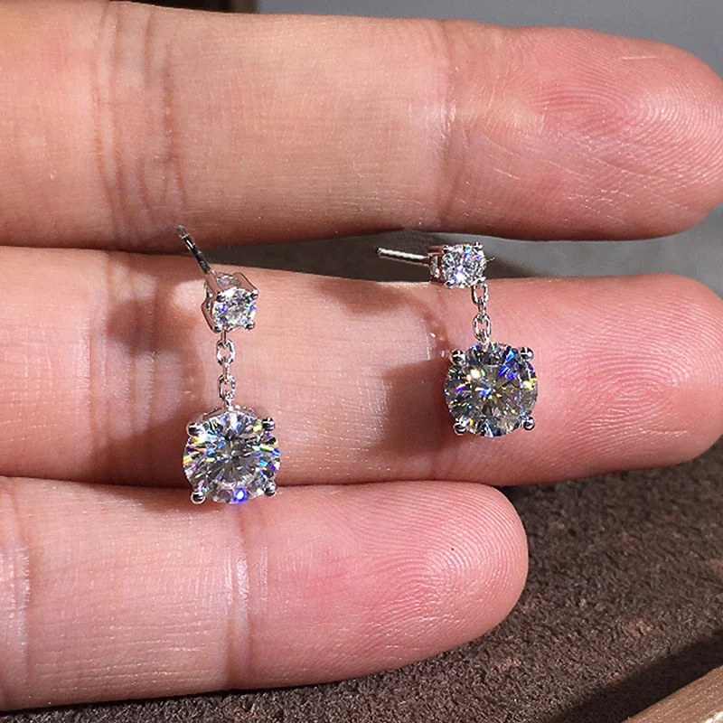 Huretailers-Boucles d'oreilles pendantes en zircone cubique brillante pour femmes, breloques attrayantes, bijoux de fiançailles de mariage, accessoires chimexquis, contre-indiqué