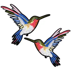 1 Pair Blue Bird Decal Embroidery Patch Fabric Iron On Badage For Clothing Backpack Accessories Repair Sticker Crafts