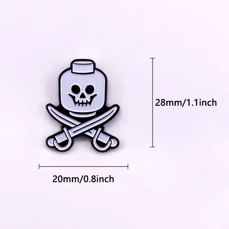 Dead Bricks Tell No Tales Hard Enamel Pin Cute Funny Skull Brooch Badge Creepy Jewelry Gift