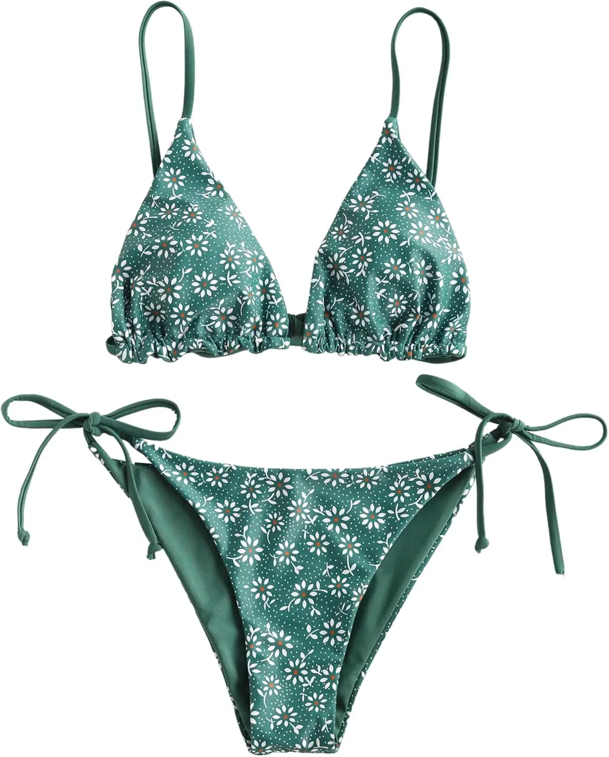 Women's Triangle Bikini Floral String Bikini Set Two Piece Swimsuit Bathing Suits