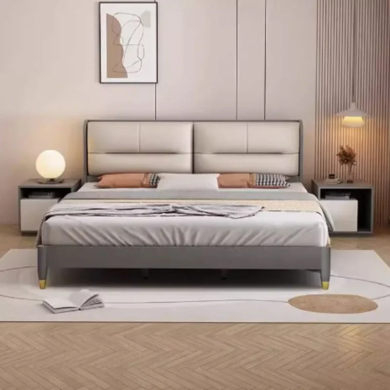 Modern Whitr Double Bed Designer Leg Waterproof King Size Twin Bed Frame Girl Storage Sleeping Camas Bedroom Set Furniture