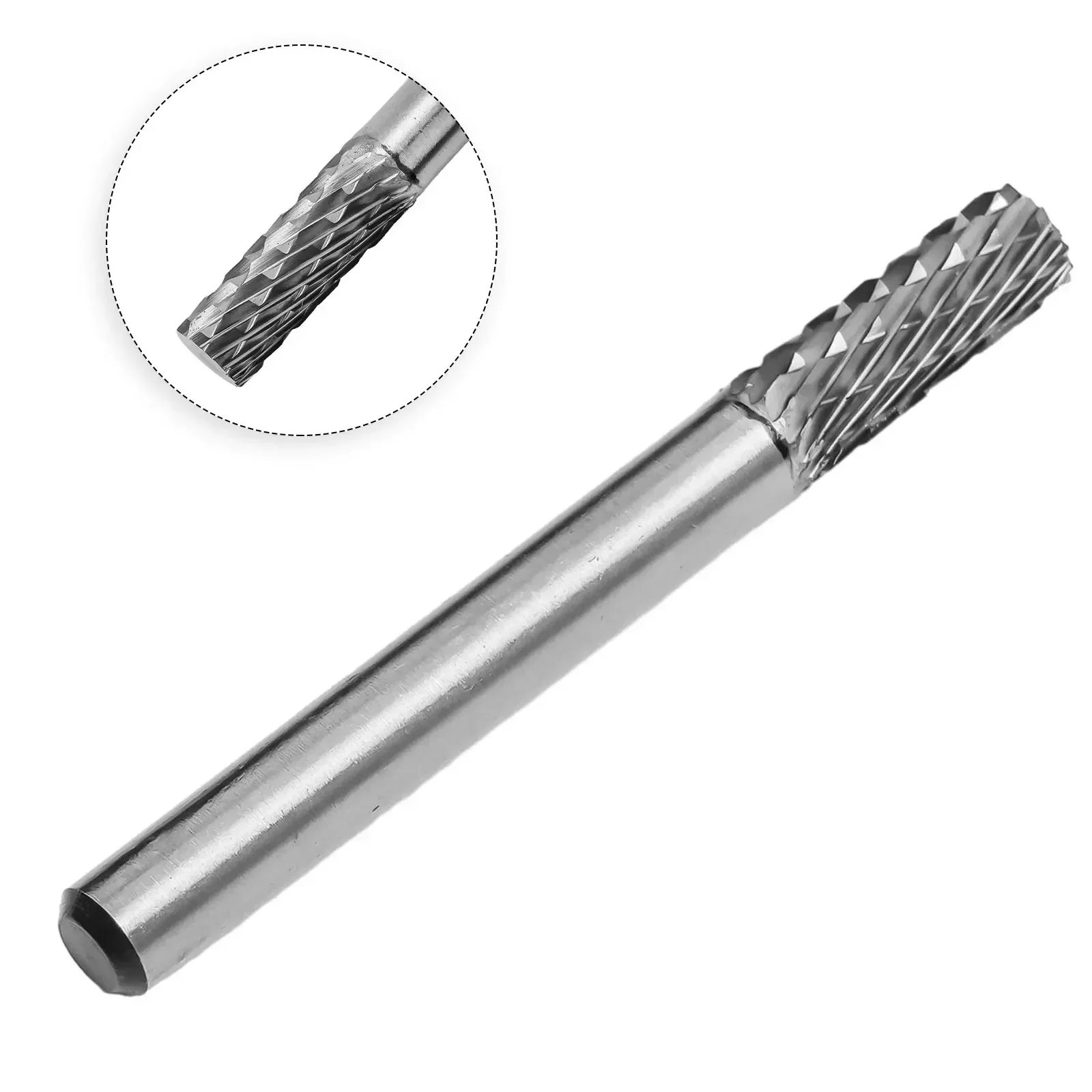 6/8/10/12/14/16mm Grinding Head Rotary File Milling Metal Grinding Cutter Burr Head Drill Bit Double Fluted Chamfer Round Groove