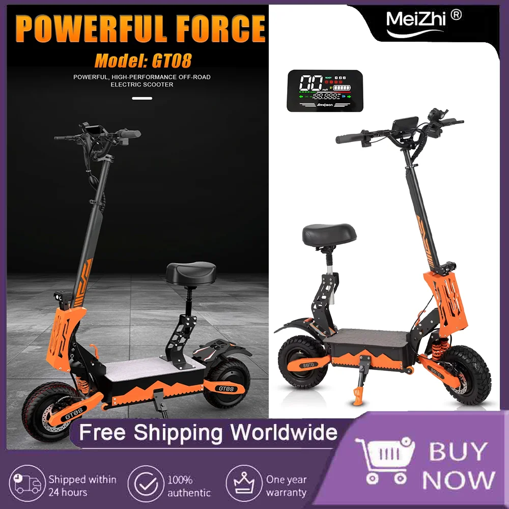 

Top Speed 46MPH Elite 5600W Dual Motor Adult Electric Scooter 60V27AH 11-inch Off-Road Tires Sport Folding eScooter withSeat Pro