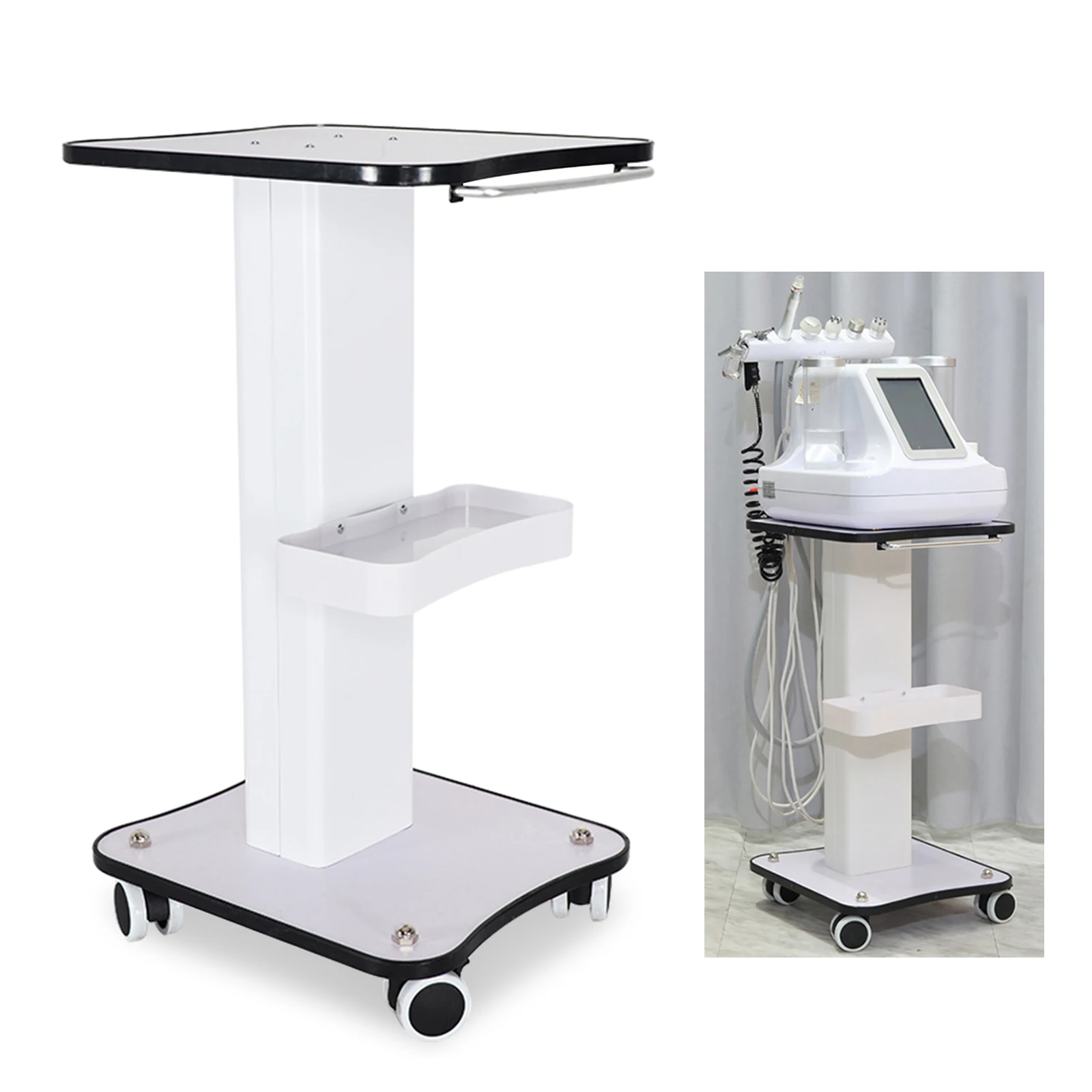 NEW Max Load 75Kg Trolley 165LBS Salon Table Trolley Stand Rolling Cart Beauty Wheel Holder Spa auxiliary Cart With Wheels